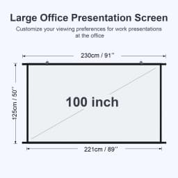 XIAOHUI 100-inch 16:9 Foldable, Wrinkle-Resistant, Washable Wall-Mounted Projector with a White Screen Suitable for Both Indoor