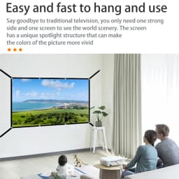 16: 9 Portable Foldable White Soft Screen, 60-150 Inch High-Definition Wall Mounted Extended Projection Screen