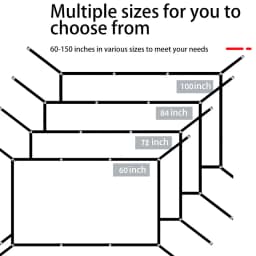 16: 9 Portable Foldable White Soft Screen, 60-150 Inch High-Definition Wall Mounted Extended Projection Screen
