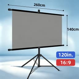 Portable Projector Screen with Tripod Stand 16:9 4K Foldable Projection Screen for Camping Backyard Home Cinema