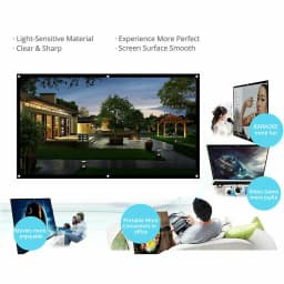 16:9 Projection Folding Screen Portable HD Mini Projector Movie Cloth Home Office Outdoor Projection Screen Multi-size Selection