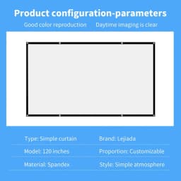 16:9 Ratio Hight-density semi-transparent Portable Projection Screen 1080P 3d 4K HD Projector Movie 60-150 Inchs for Home Office