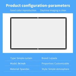 16:9 Ratio Hight-density semi-transparent Portable Projection Screen 1080P 3d 4K HD Projector Movie 60-150 Inchs for Home Office