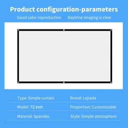 16:9 Ratio Hight-density semi-transparent Portable Projection Screen 1080P 3d 4K HD Projector Movie 60-150 Inchs for Home Office