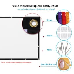 16:9 Ratio Hight-density semi-transparent Portable Projection Screen 1080P 3d 4K HD Projector Movie 60-150 Inchs for Home Office