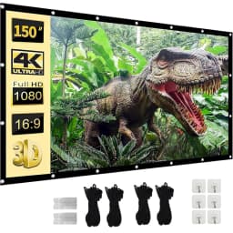 120 inch Projector Screen 16:9 Foldable Anti-Crease Portable Projector Movies Screens for Home Theater Indoor Outdoor Camping