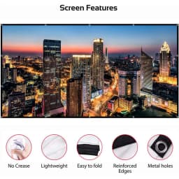 60-200 Inch Portable Foldable Projector Screen High Density White Less Creases Soft Projection Screen 16:9 Indoor Outdoor