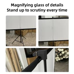 Projector Screen With Stand Foldable White Less Creases 60 72 84 100 120 inch Soft Double Sided Screen Home Theater Outdoor