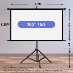 Projector Screen With Stand Foldable White Less Creases 60 72 84 100 120 inch Soft Double Sided Screen Home Theater Outdoor
