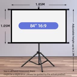 Projector Screen With Stand Foldable White Less Creases 60 72 84 100 120 inch Soft Double Sided Screen Home Theater Outdoor