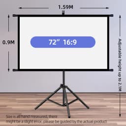 Projector Screen With Stand Foldable White Less Creases 60 72 84 100 120 inch Soft Double Sided Screen Home Theater Outdoor