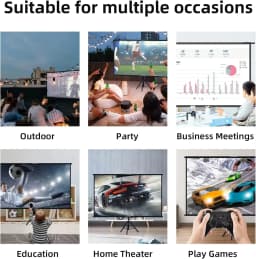 LEJIADA 16:9 Single Bracket Wall Mount 2-in-1 Milk Silk Projector Screen 160° Viewing Angle Indoor Outdoor 60/84/100/120 Inch