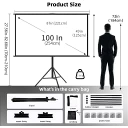 LEJIADA 16:9 Single Bracket Wall Mount 2-in-1 Milk Silk Projector Screen 160° Viewing Angle Indoor Outdoor 60/84/100/120 Inch