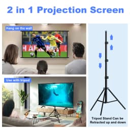 LEJIADA 16:9 Single Bracket Wall Mount 2-in-1 Milk Silk Projector Screen 160° Viewing Angle Indoor Outdoor 60/84/100/120 Inch