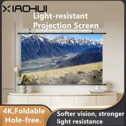 XIAOHUI Anti-light Thick HD Projector Screen 16:9 No-hole Wall-mounted Projection Screen Metal Home Projection Screen 120 Inches