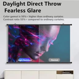 XIAOHUI Anti-light Thick HD Projector Screen 16:9 No-hole Wall-mounted Projection Screen Metal Home Projection Screen 120 Inches