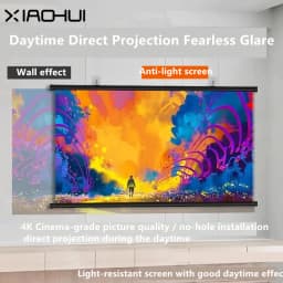 Xiaohui No-hole wall-mounted projection screen metal projection screen home projection screen 60-133 inches