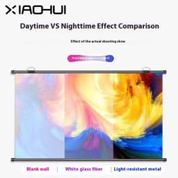 Xiaohui No-hole wall-mounted projection screen metal projection screen home projection screen 60-133 inches
