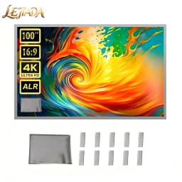 LEJIADA New 16:9 Anti-Light Easy Installation Free Projector Screen Metal Grey Portable ±30° Wide Viewing Angle Home 60-133 Inch