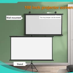 Single Bracket Wall Mount 2-in-1 Milk Silk Projector Screen 160° Viewing Angle Indoor Outdoor 100 Inch