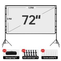Splicing Double Tripod Fold White No Creases With Carry Bag Front And Back Soft Sided Projection Outdoor Projector Screen