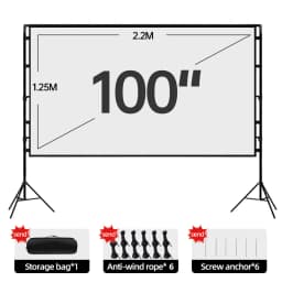 Splicing Double Tripod Fold White No Creases With Carry Bag Front And Back Soft Sided Projection Outdoor Projector Screen