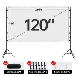 Splicing Double Tripod Fold White No Creases With Carry Bag Front And Back Soft Sided Projection Outdoor Projector Screen