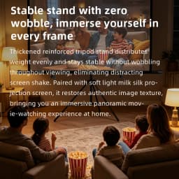 16:9 Single Bracket Wall Mount 2-in-1 Projector Screen 160° Viewing Angle Indoor Outdoor 60/72/84/100/120 Inch with Clips