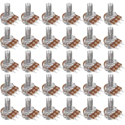 5Sets WH148 15mm 3 Pin Linear Taper Rotary Potentiometer Resistor 1K 2K 5K 10K 20K 50K 100KΩ Ohm For Arduino With AD2 White Knob