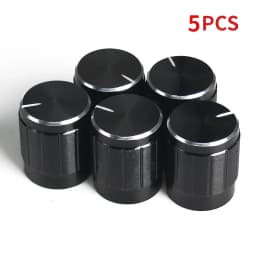 5PCS Potentiometer Knob Aluminum Knobs Cap Diameter 15MM 15x17mm Silver Gold Black Color Potentiometers Rotary Control Knob Caps