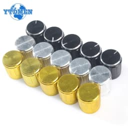 5PCS Potentiometer Knob Aluminum Knobs Cap Diameter 15MM 15x17mm Silver Gold Black Color Potentiometers Rotary Control Knob Caps