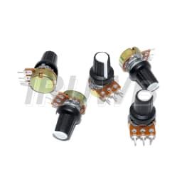 5 Sets WH148 15mm 3 Pin Linear Taper Rotary Potentiometer Resistor for Arduino with AG2 White cap 1K 10K 20K 50K 100K 500K Ohm