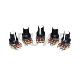 5 Sets WH148 15mm 3 Pin Linear Taper Rotary Potentiometer Resistor for Arduino with AG2 White cap 1K 10K 20K 50K 100K 500K Ohm