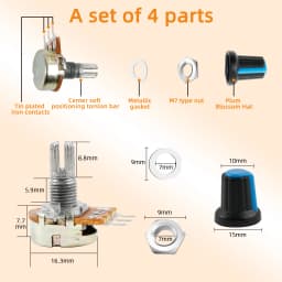 30sets WH148 Potentiometer Assortment Kit Variable Resistors With Nuts And Washers 1k 10k 50k 500k 1M
