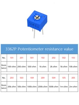 10PCS,Trimpot Trimmer Potentiometer 3362 3362P 50R 50ohm 100R 200R 500R 1K 2K 5K 10K 20K 50K 100K 200K 500K 1M ohm 103 100R