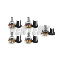 5 Sets WH148 1K 10K 20K 50K 100K 500K Ohm 15mm 3 Pin Linear Taper Rotary Potentiometer Resistor for Arduino with AG2 White cap