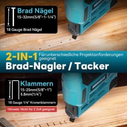 2 In1 Electric Nail Gun Nailer Depth Adjustment Stapler F15-F32 Furniture Staple Gun For Makita 18V Battery