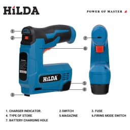 HILDA USBElectric 2-in-1 Air Nail Gun Furniture Pneumatic Gun Wood Frame Stapler Pneumatic Tool Power Tools with 2000pcs Staples