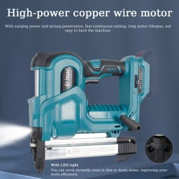 Electric Nailing Machine Cordless Nailing Machine Electric Stapler with 32mm and 50mm Nails Electric Nailer blue red