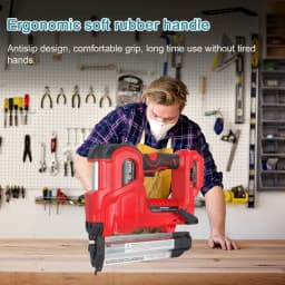 Electric Nailing Machine Cordless Nailing Machine Electric Stapler with 32mm and 50mm Nails Electric Nailer blue red