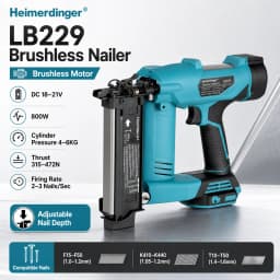 Heimerdinger 18V Brushless Cordless Nail Gun Stapler 800W 3-in-1 Brad Nailer Depth Adjustable Tool No battery