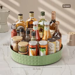 1Pc Kitchen Storage Spice Rack 360 Degree Rotating Cabinet Storage Rack Tray Cosmetic Storage Rack Non-slip Spice Round Rack