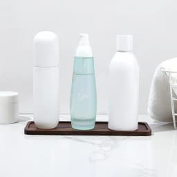 Vanity Trays Bathroom Counter Trays, Bamboo Soap Dispenser Tray Multi Use Bathroom Organizer for Perfume Candle Jewelry