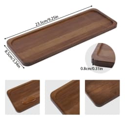 Vanity Trays Bathroom Counter Trays, Bamboo Soap Dispenser Tray Multi Use Bathroom Organizer for Perfume Candle Jewelry