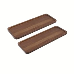 Vanity Trays Bathroom Counter Trays, Bamboo Soap Dispenser Tray Multi Use Bathroom Organizer for Perfume Candle Jewelry