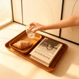 Deepen Plastic Storage Tray Multi-functional Rectangular Fruit Tray Cake Dessert Plate Kitchen Organizer Food Serving Tray