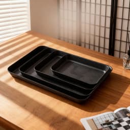 Deepen Plastic Storage Tray Multi-functional Rectangular Fruit Tray Cake Dessert Plate Kitchen Organizer Food Serving Tray