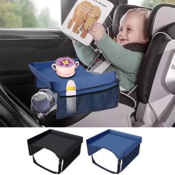 Car Seat Travel Tray Safety Seat Play Table Organizer Storage Snacks Toys Cup Holder Waterproof For Baby Children Kids Stroller