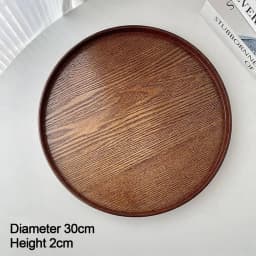 Vintage Round Serving Tray Wooden 21/24/27/30/33cm Wood Platte Dessert Pallet Coffee Home Table