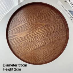 Vintage Round Serving Tray Wooden 21/24/27/30/33cm Wood Platte Dessert Pallet Coffee Home Table